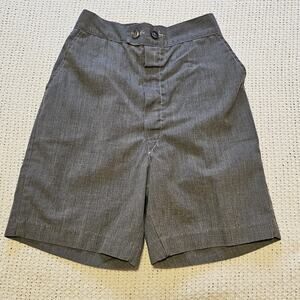 Vintage Health-tex Boys Shorts Bermuda Flat Front Zipper Gray Size 7